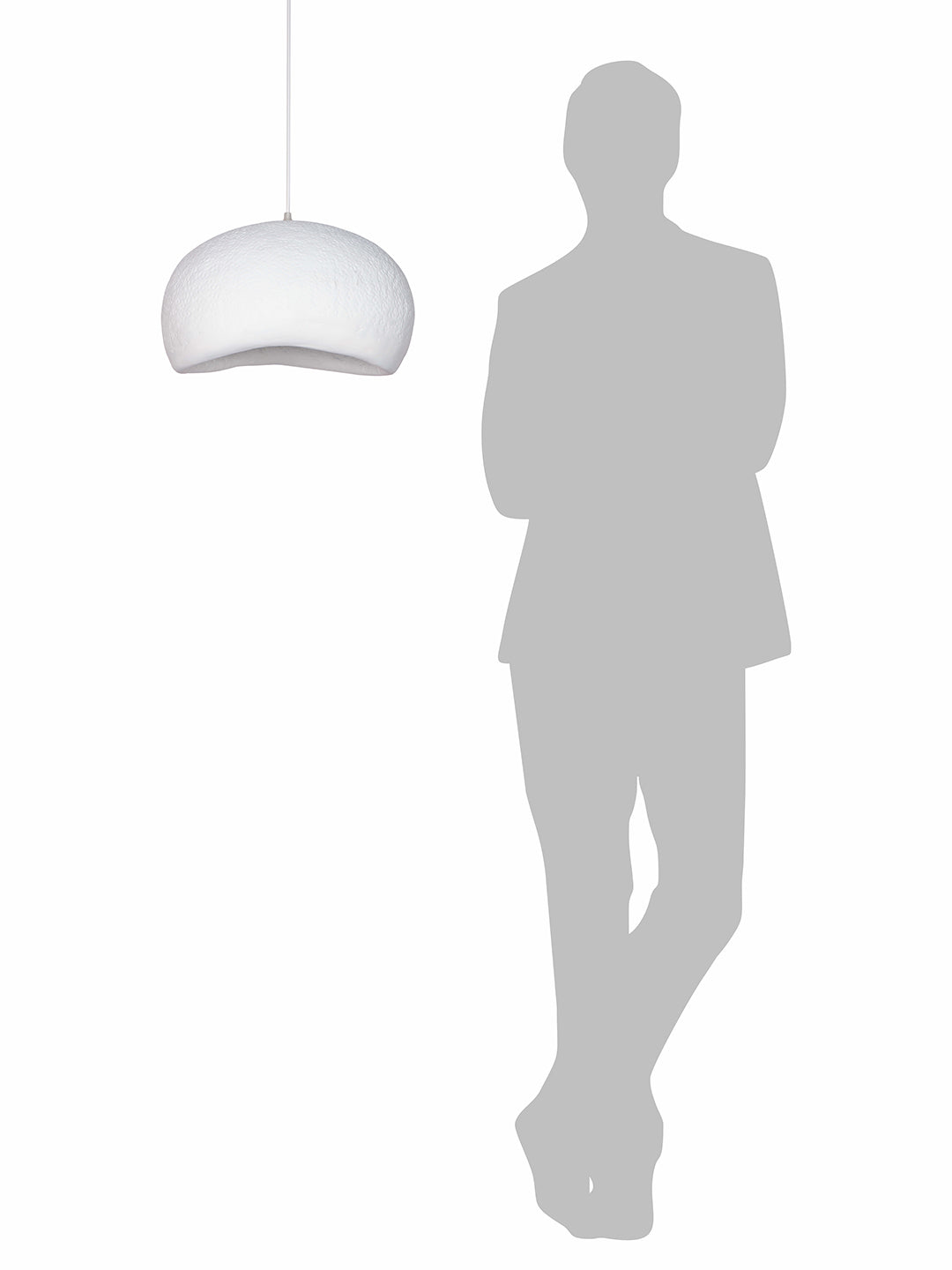 White Fiberglass 1-Light Cloud Pendant Light – 35.6 cm