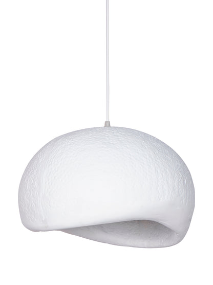 White Fiberglass 1-Light Cloud Pendant Light – 35.6 cm