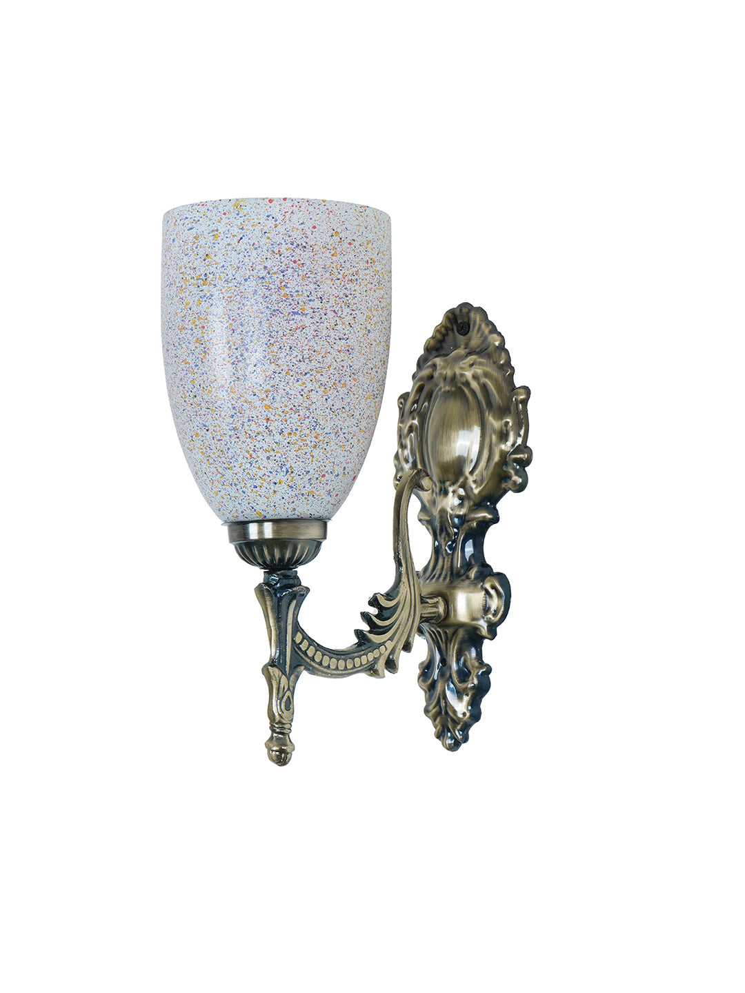Brass Antique Glass Mild Steel 1-Light Wall Sconce – 30.5 cm