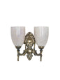 Brass Antique Glass Mild Steel 2-Light Wall Sconce – 30.5 cm