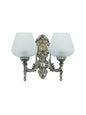 Brass Antique Mild Steel Glass 2-Light Wall Sconce – 27.9 cm