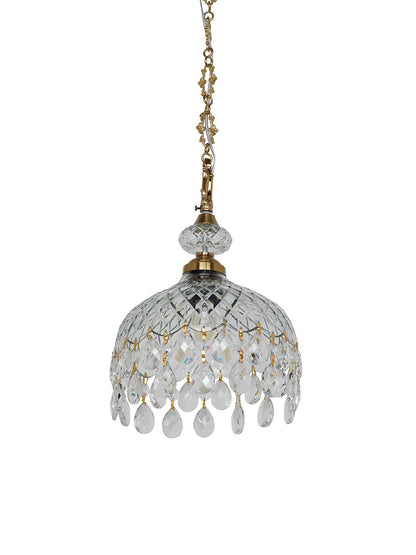 Brass Cut Glass 1-Light Bowl Pendant – 25.4 cm
