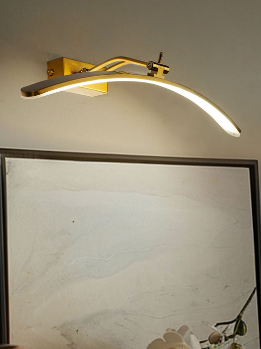 Modern Golden 16 Inch Wide Curved Aluminium Bar 20W Warm White LED Picture/Vanity Light