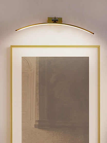 Modern Golden 16 Inch Wide Curved Aluminium Bar 20W Warm White LED Picture/Vanity Light