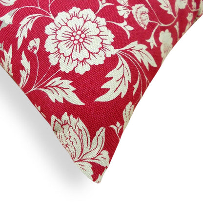 Marsala Kalamkari Cotton Cushion Cover – Cream Floral Print | Reversible | 4 Sizes