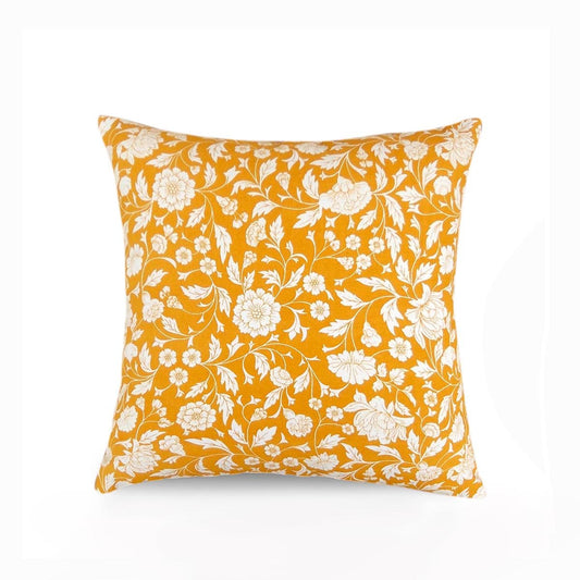 Yellow Kalamkari Cotton Cushion Cover – Reversible Decorative Pillowcase