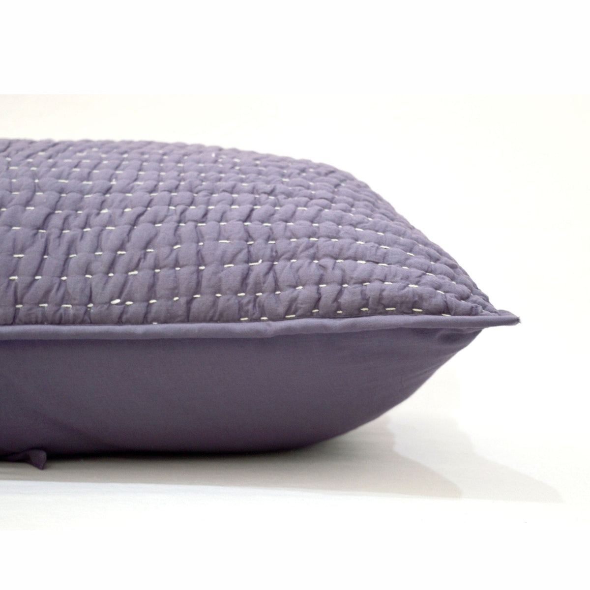Lavender Kantha Cotton Voile Quilted Pillow Cases | Handmade | Multiple Sizes