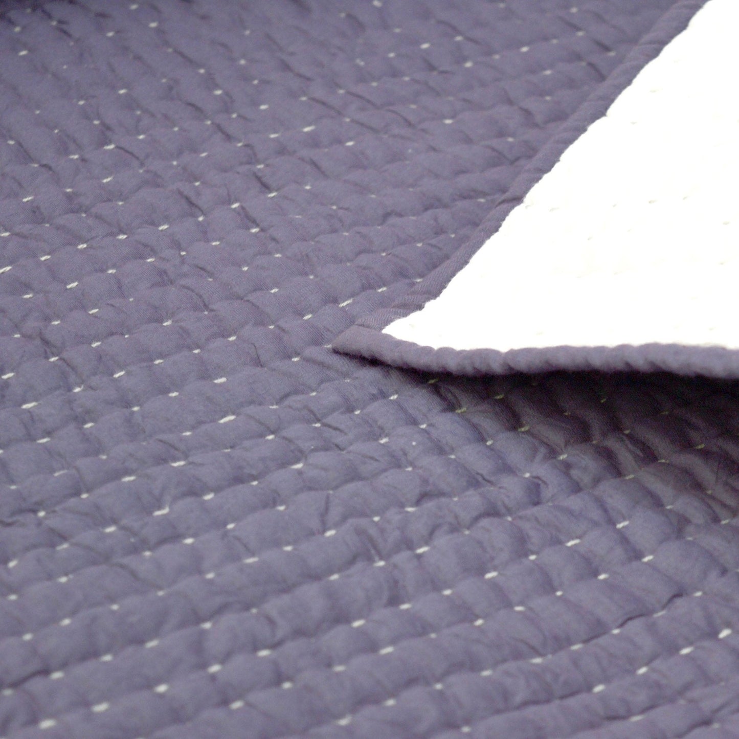 Lavender Hand‑Quilted Kantha Stripe Quilt Soft Premium Cotton Bedspread