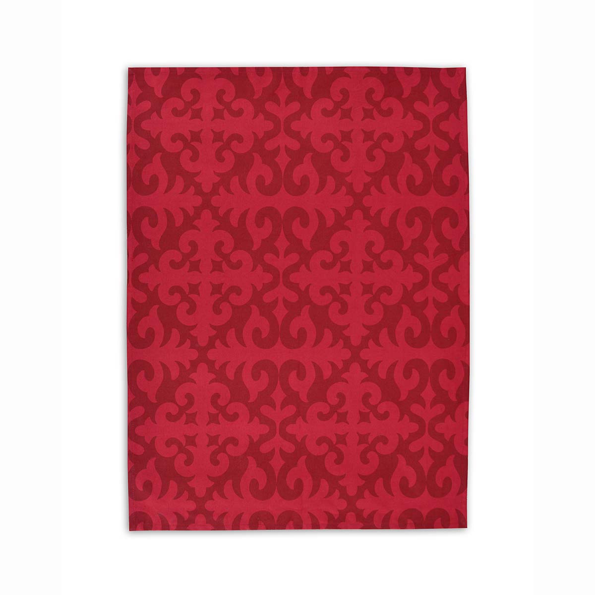SHYRDAK Red Tone-on-Tone Moroccan Print Cotton Kitchen Towel Set