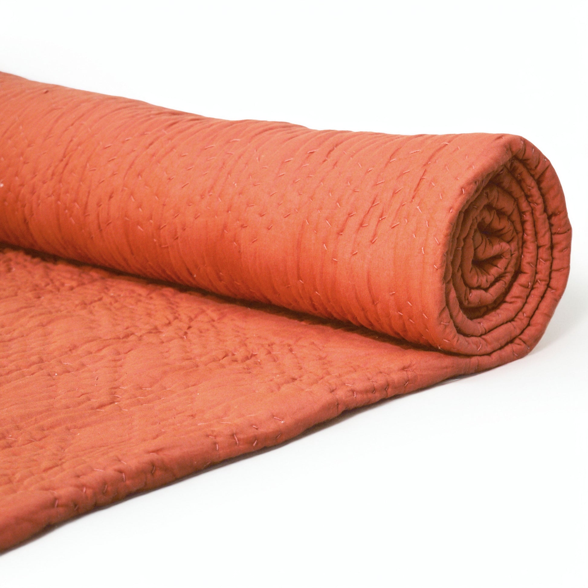 Rust Kantha Chevron Quilted Bed Set – Twin, Queen, King Sizes