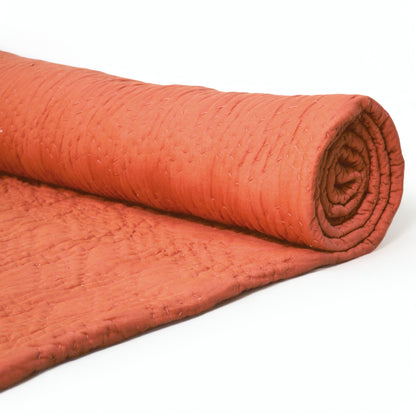 Rust Kantha Chevron Quilted Bed Set – Twin, Queen, King Sizes