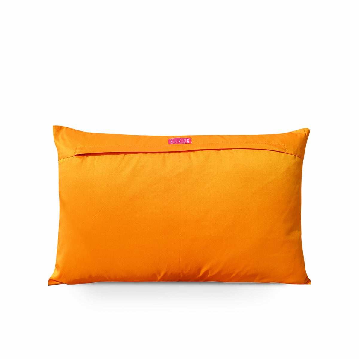 Vliving Orange Pink Kilim Embroidered Cushion Cover Poly Taffeta Pillowcase
