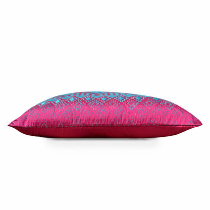 Hot Pink Turquoise Kilim Embroidered Throw Pillow Cover 14x21