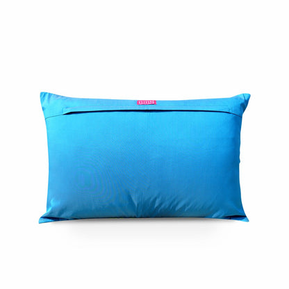 Handcrafted Turquoise Kilim Embroidered Poly Taffeta Pillow Cover