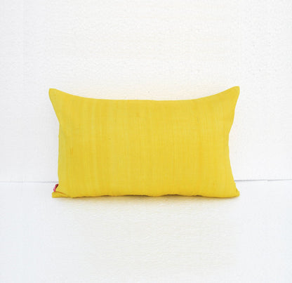 Yellow Pure Silk Dupioni Pillow Cover – Luxury Reversible Decorative Cushion