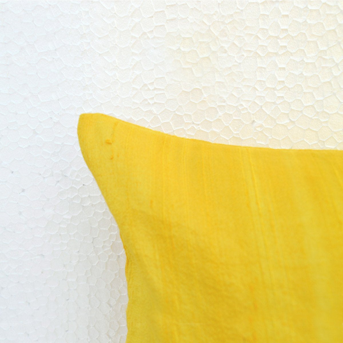 Yellow Pure Silk Dupioni Pillow Cover – Luxury Reversible Decorative Cushion