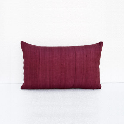 Maroon Pure Silk Dupioni Pillow Cover – Reversible, Concealed Zipper