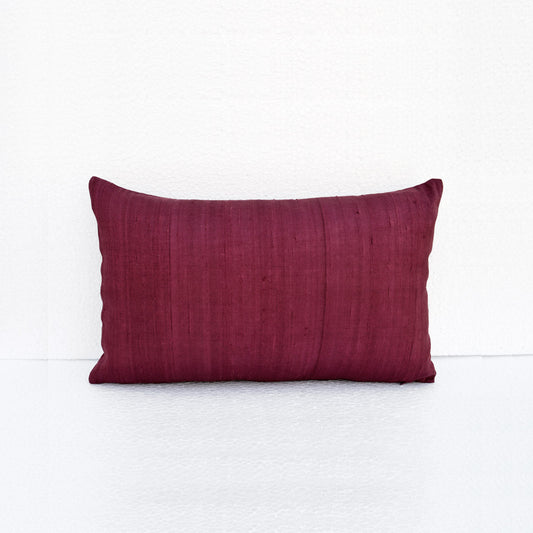 Maroon Pure Silk Dupioni Pillow Cover – Reversible, Concealed Zipper