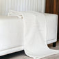 Premium White Waffle Cotton Throw Blanket Soft 50x60 Inch Luxury