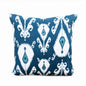 Indigo Ikat Print Cotton Cushion Cover | Zip Closure | 5 Sizes | 100% Cotton Duck