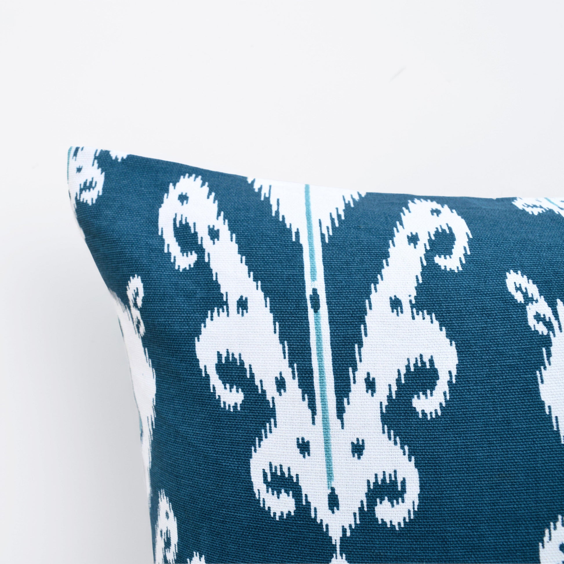 Indigo Ikat Print Cotton Pillow Cover Vibrant Summer Décor