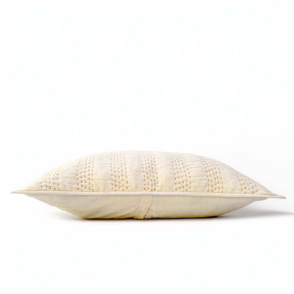 Beige Linen Quilted Bed Set | Stripe Pattern Hand Quilted | Twin, Queen & King Sizes