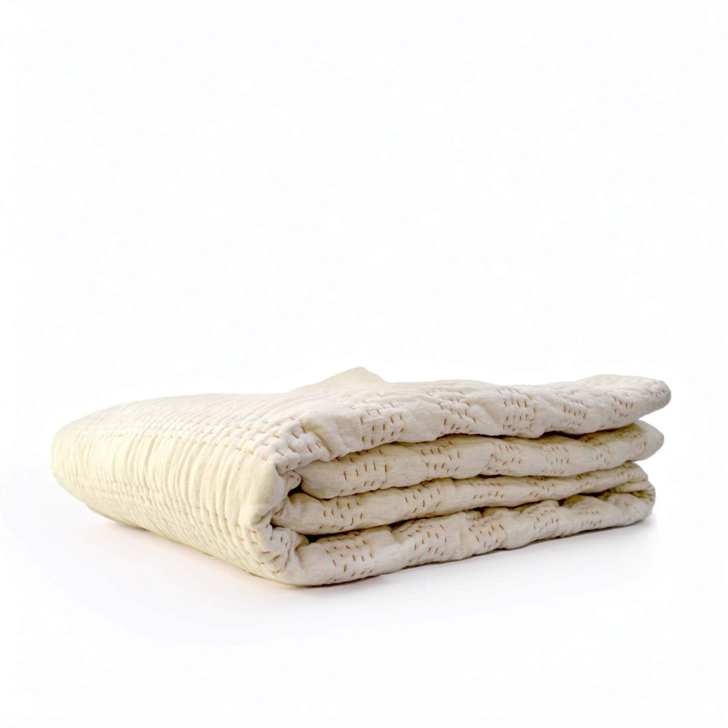 Beige Cotton Linen Stripe Quilt – Twin, Queen & King Sizes