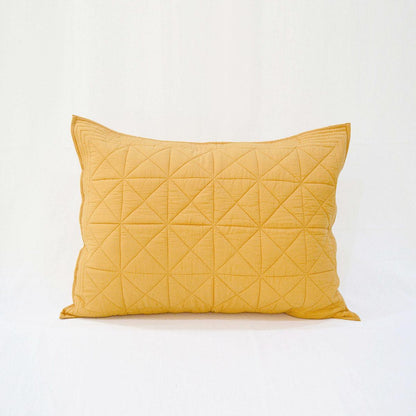 Mustard Cotton Quilted Bed Set | Diamond Pattern | Handmade | Twin, Queen & King