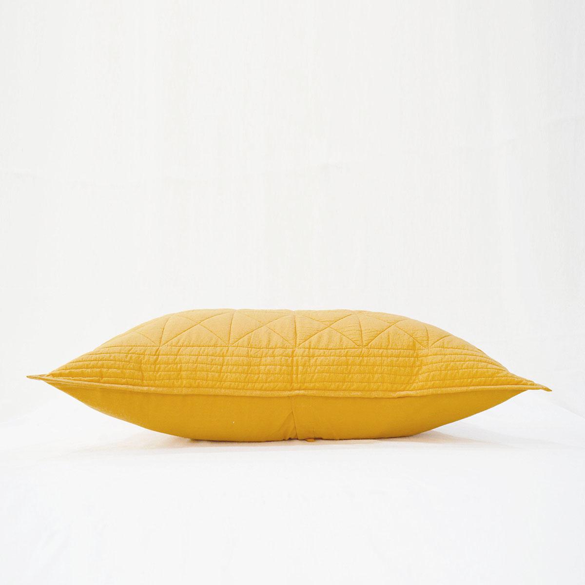 Mustard Cotton Quilted Pillow Cases | Handmade | Multiple Sizes