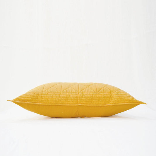 Mustard Cotton Quilted Pillow Cases | Handmade | Multiple Sizes
