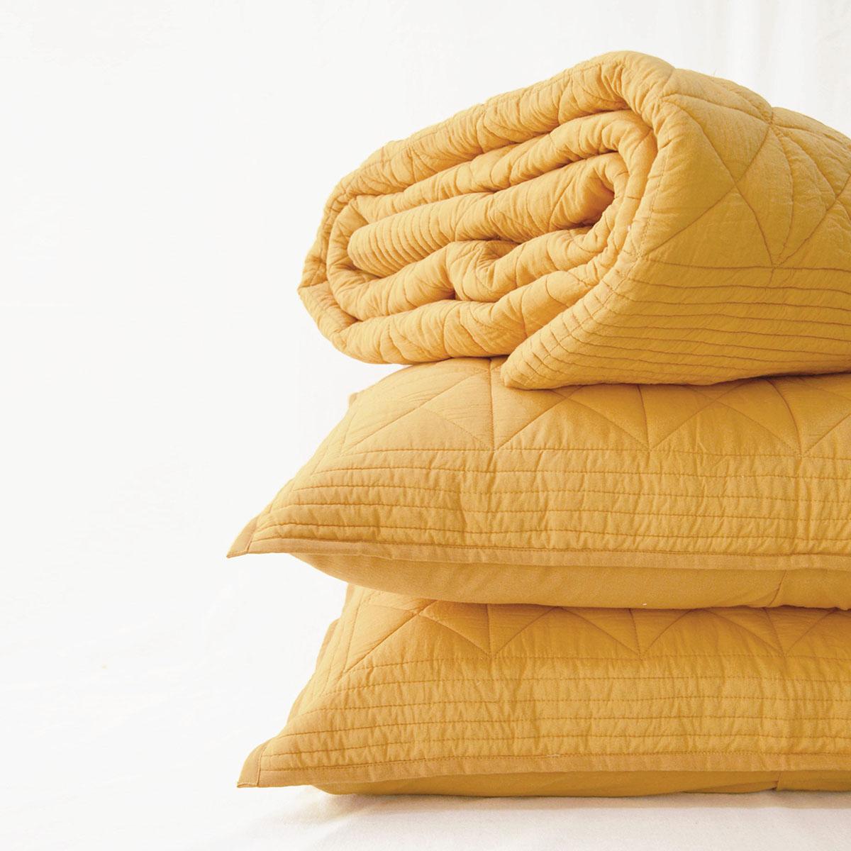 Mustard Cotton Quilted Pillow Cases | Handmade | Multiple Sizes