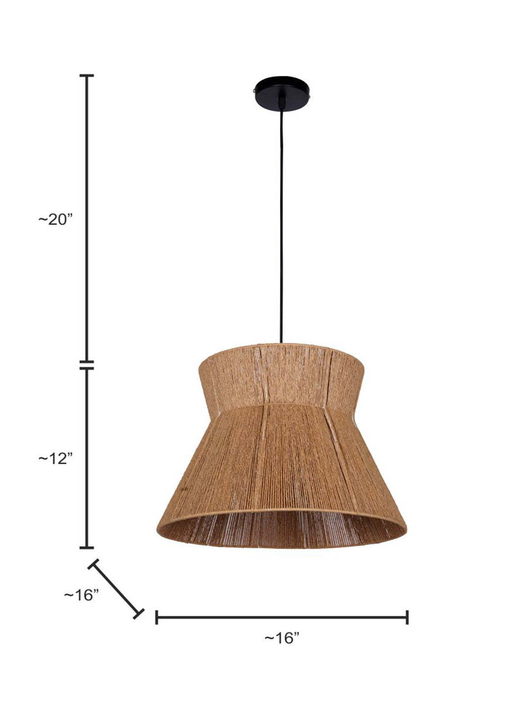Natural Raffia 1-Light Pendant Light – 40.6 cm