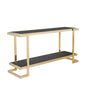 Deco Console: Luxurious Gold Metal & Black Marble Top Entryway Table