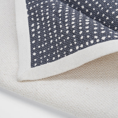 Modern Retro Grey Cotton Dot Print Area Rug – Handcrafted Elegance