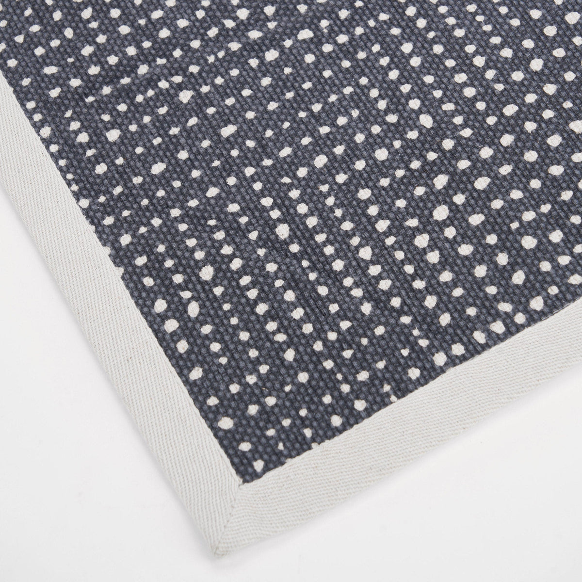 Modern Retro Grey Cotton Rug | Dot Print | 100% Cotton | Sizes Available
