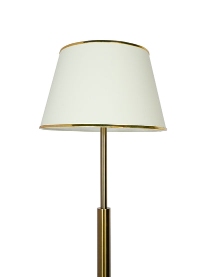 Simple Sophistication: Antique Brass Floor Lamp with Cream Shade