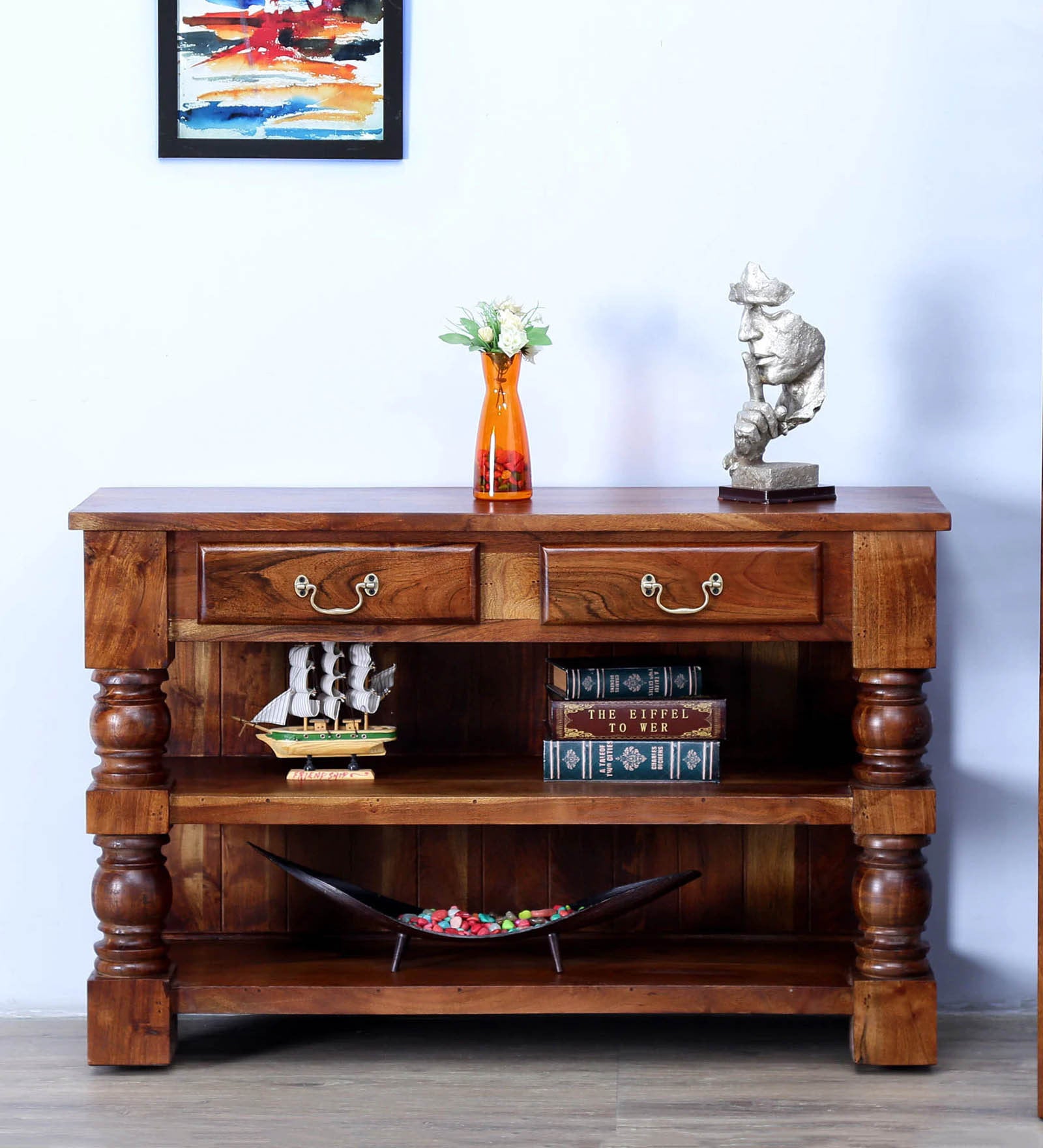 Egerton Console Table in Provincial Teak Finish