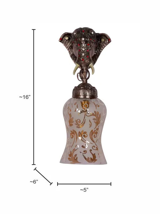 Bronze Glass Aluminium 1-Light Wall Sconce – 40.6 cm