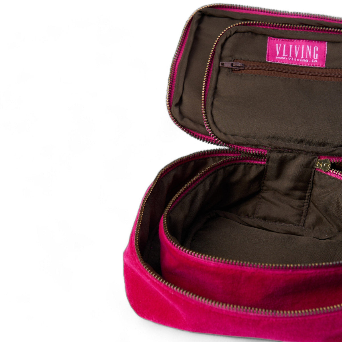 GIFT PACK - Set of 2 nesting boxes and Eye glass case in FUSCHIA velvet
