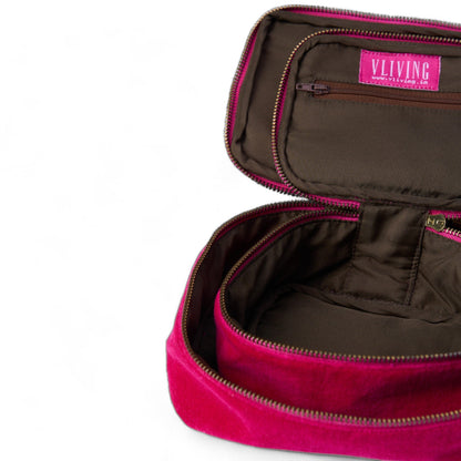 GIFT PACK - Set of 2 nesting boxes and Eye glass case in FUSCHIA velvet