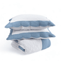 Amour Scalloped Quilt Bed Set | White & Duck Egg Cotton | Diamond Quilting | Handmade