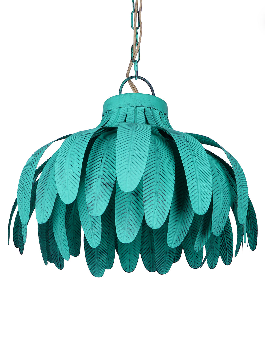 Green Antique Mild Steel 1-Light Pendant – 50.8 cm