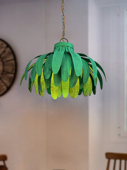 Green Antique Mild Steel 1-Light Pendant – 50.8 cm