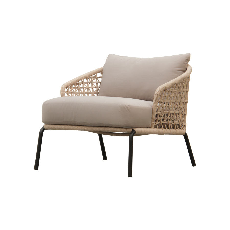 Majorca Outdoor Lounge Chair with Handwoven Marine-Grade Rope & Sunbrella Cushions