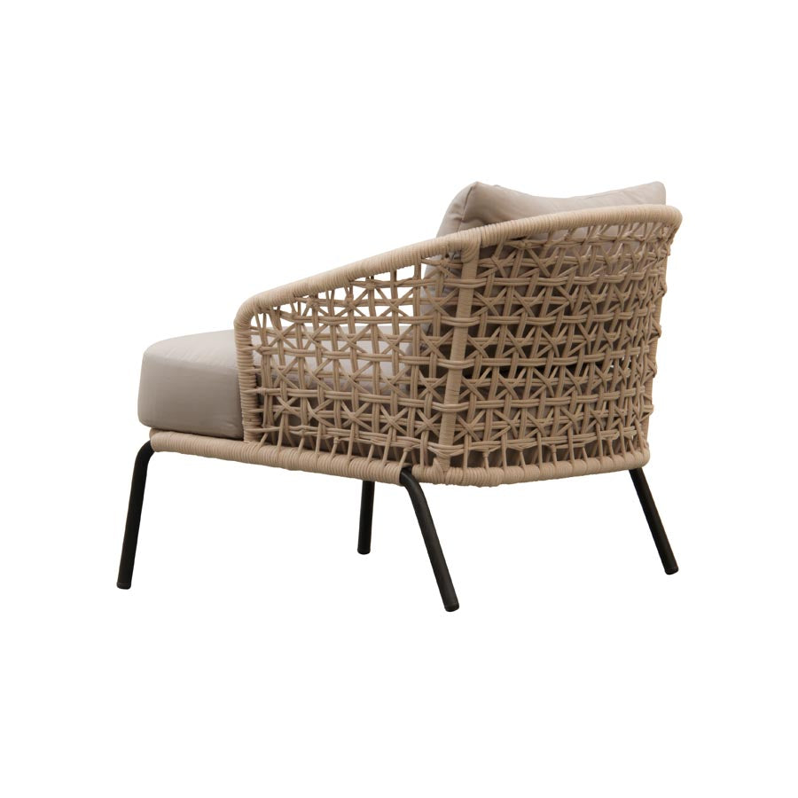 Majorca Outdoor Lounge Chair with Handwoven Marine-Grade Rope & Sunbrella Cushions