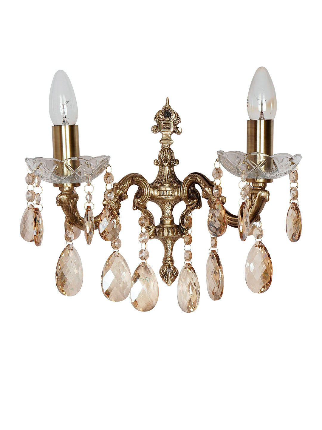 Brass Antique Cast Brass 2-Light Candelabra Wall Sconce – 33 cm