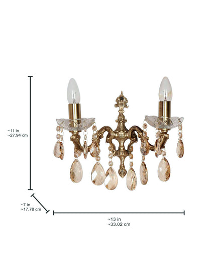 Brass Antique Cast Brass 2-Light Candelabra Wall Sconce – 33 cm