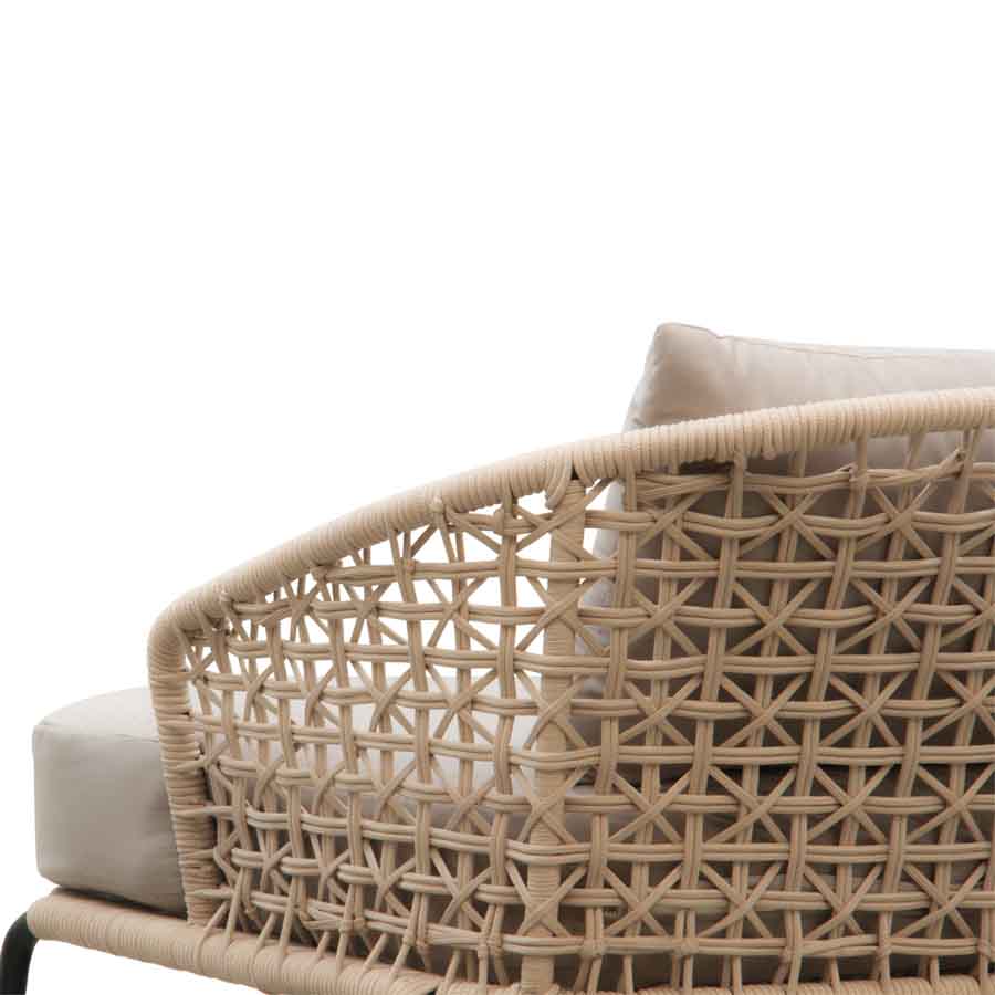 Majorca Luxury Outdoor Sofa: Handwoven Marine Rope, Sunbrella Cushions, Durable Aluminium Frame