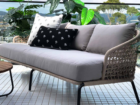 Majorca Luxury Outdoor Sofa: Handwoven Marine Rope, Sunbrella Cushions, Durable Aluminium Frame