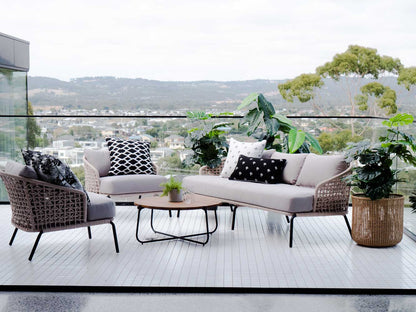 Majorca Luxury Outdoor Sofa: Handwoven Marine Rope, Sunbrella Cushions, Durable Aluminium Frame
